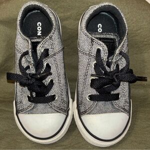 Converse Kids Black & Gray Canvas Low-Top Sneakers